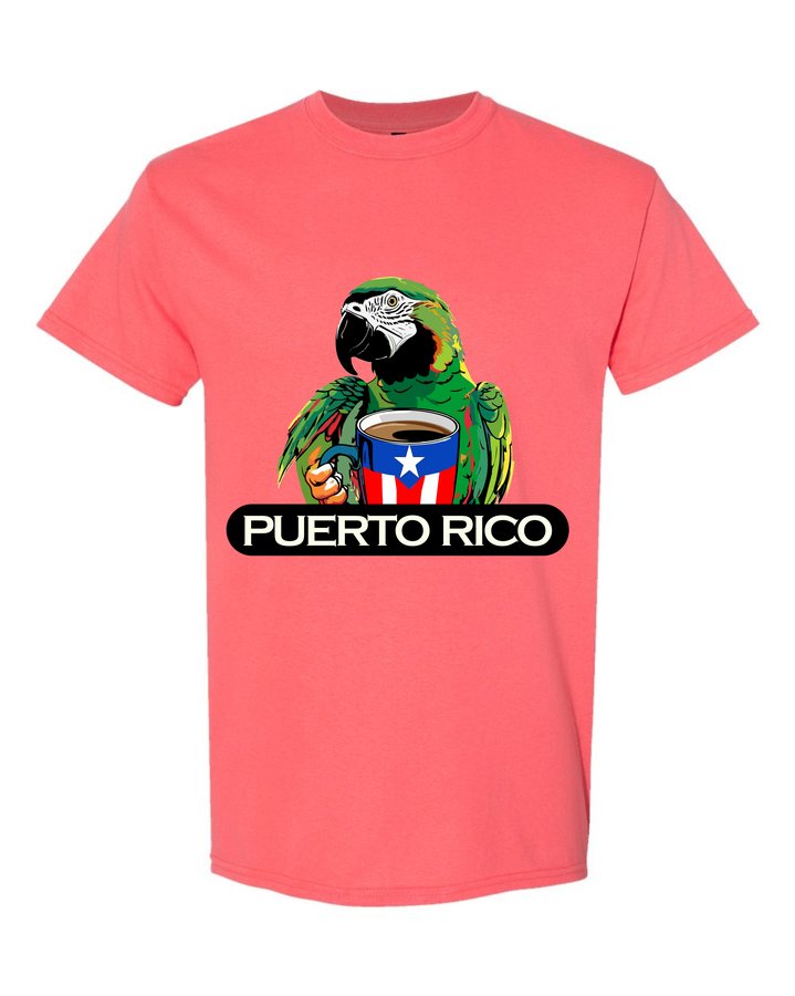 Camiseta Cotorra Tomando Su Cafecito