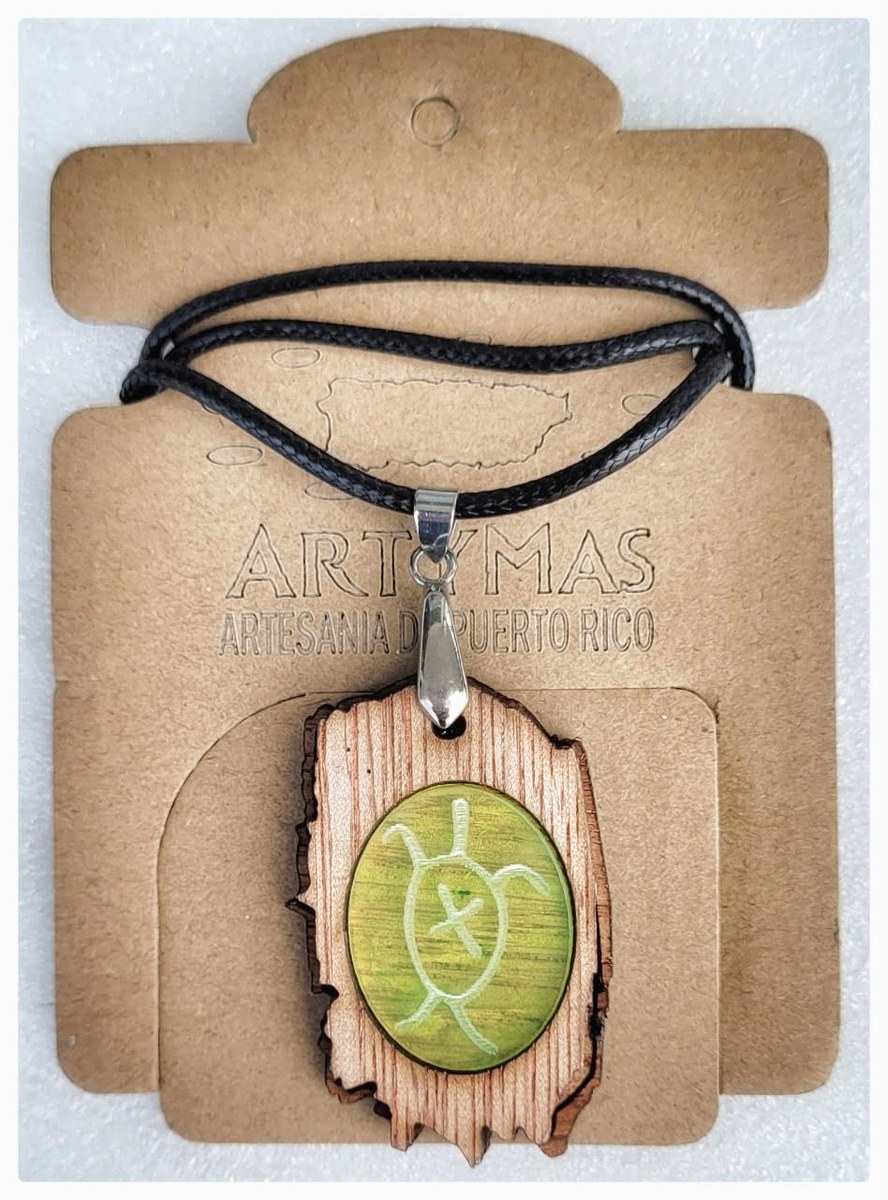 Collar Mapa Tortuga Verde