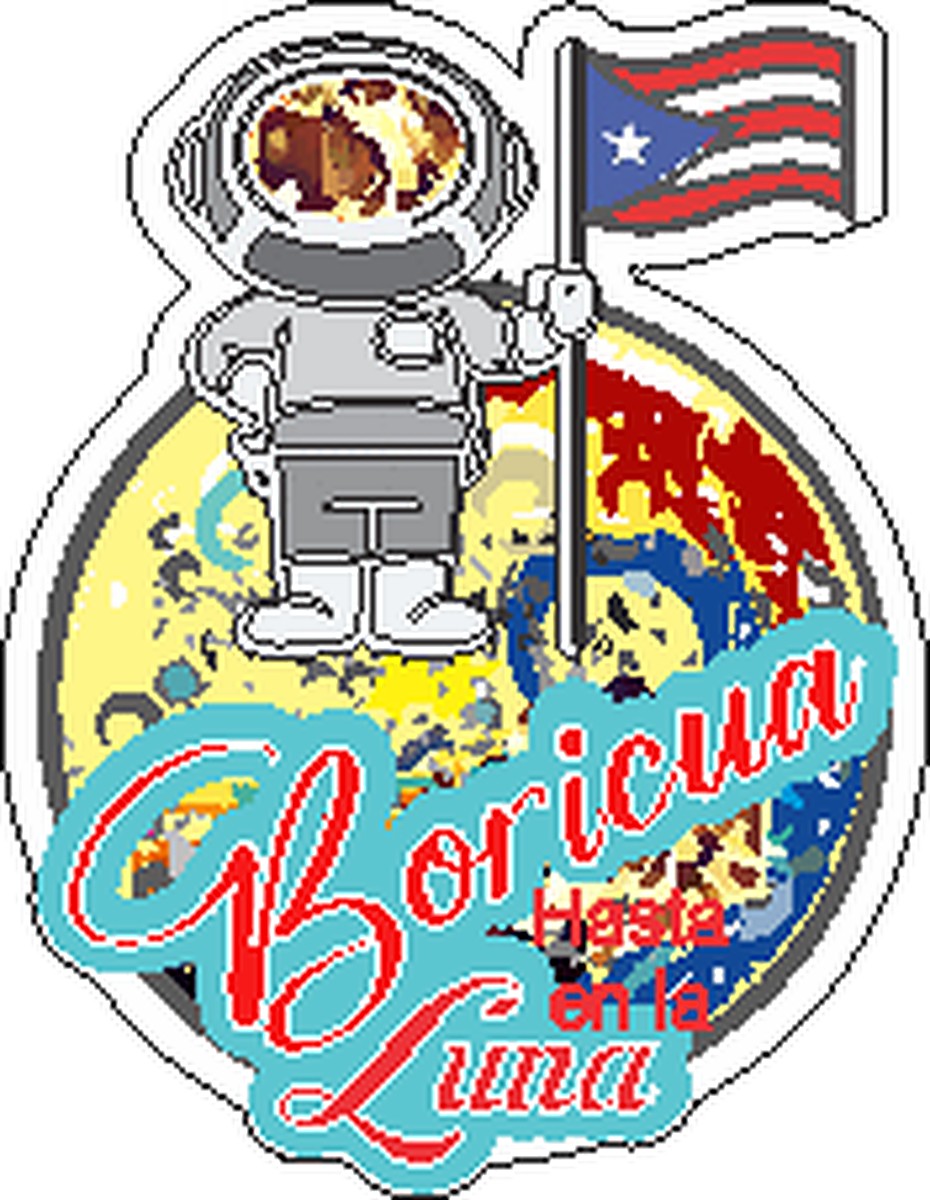 Sticker Astronauta Boricua Luna