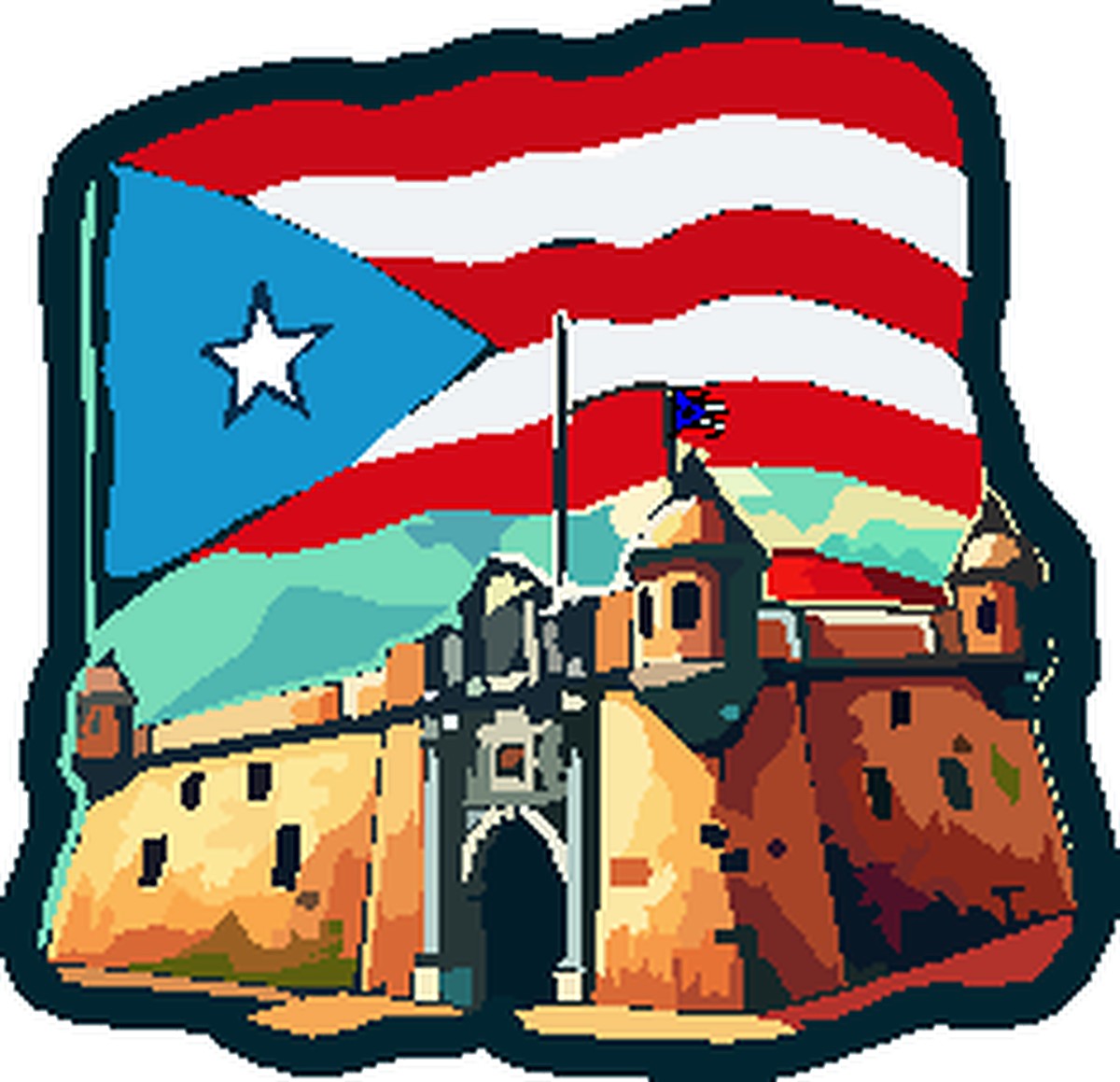 Sticker Bandera sobre El Morro