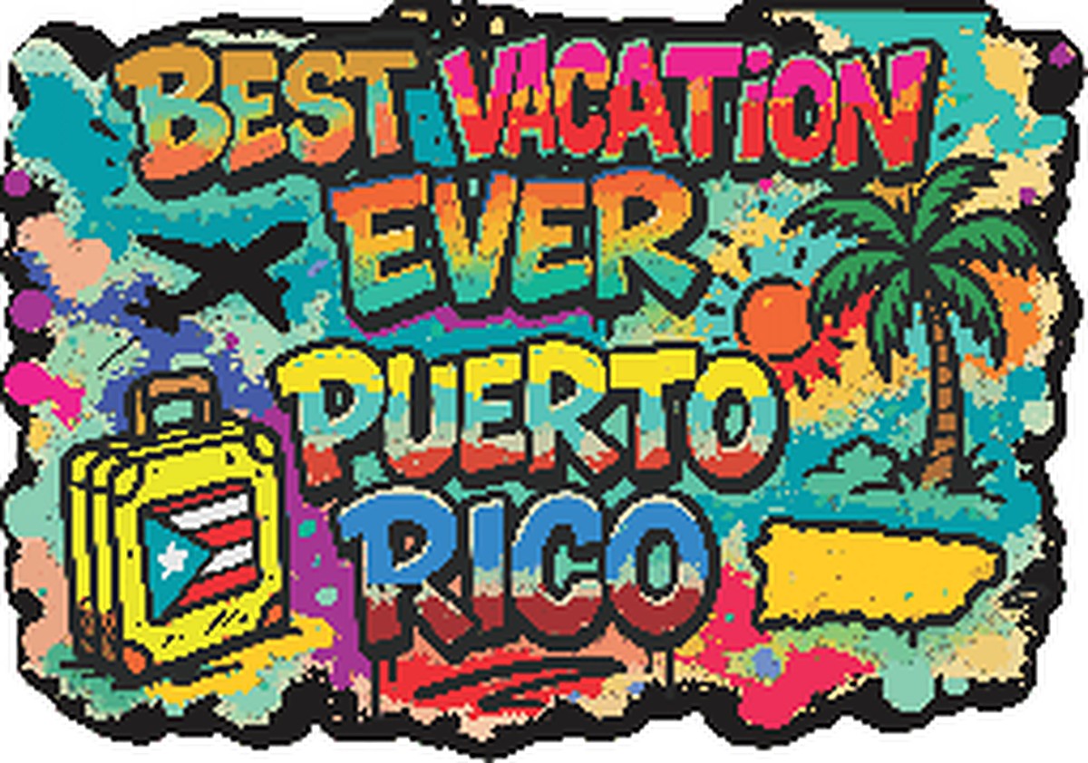 Sticker Best Vacation Ever Graffiti