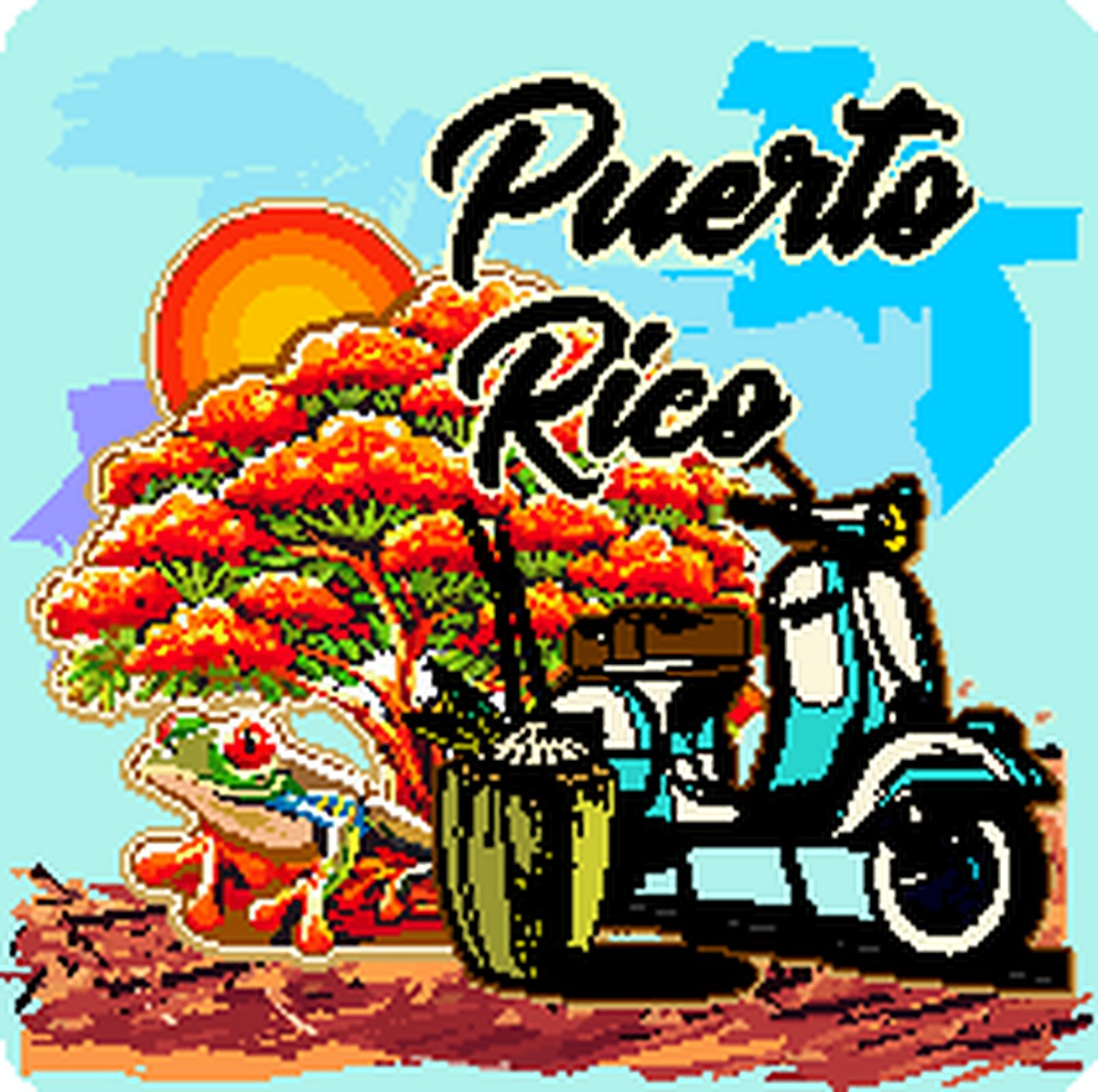 Sticker Cafetera Boricua