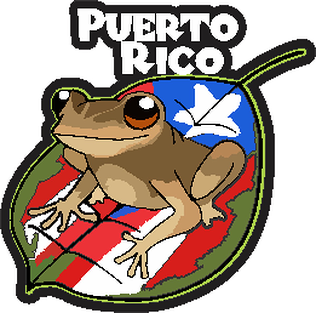 Sticker Coquí Bandera Graffiti