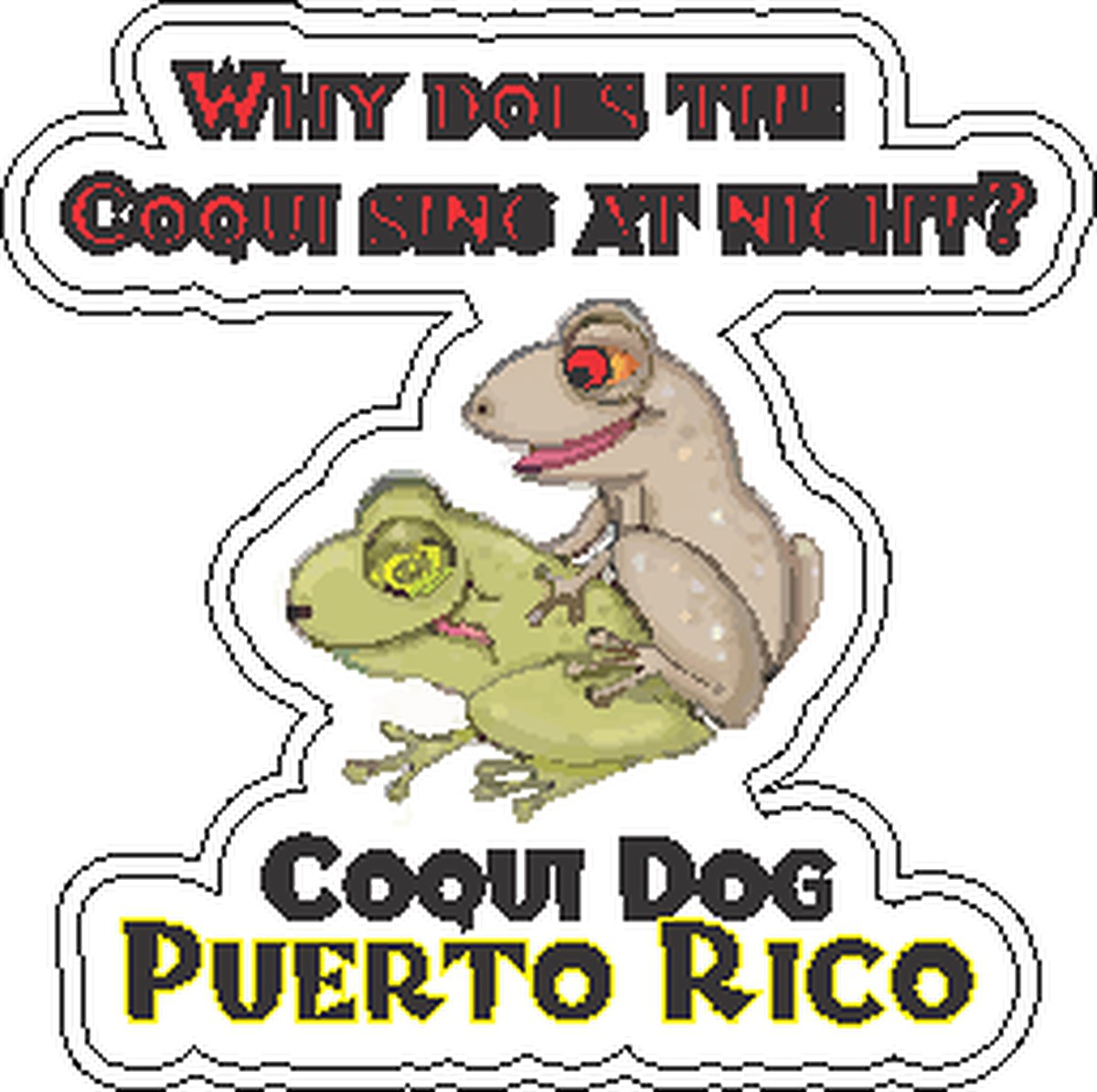 Sticker Coquí Dog Puerto Rico