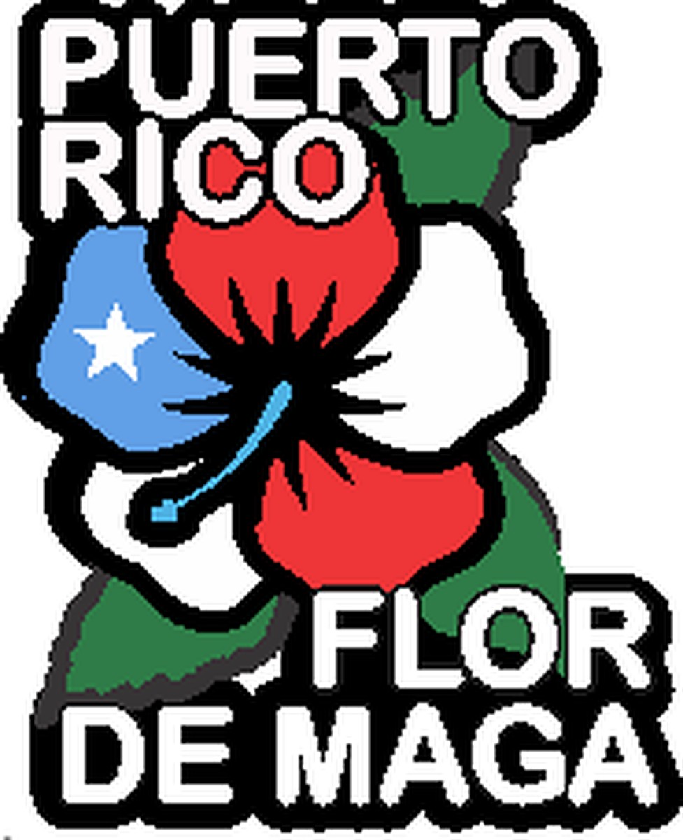 Sticker Flor de Maga Bandera PR