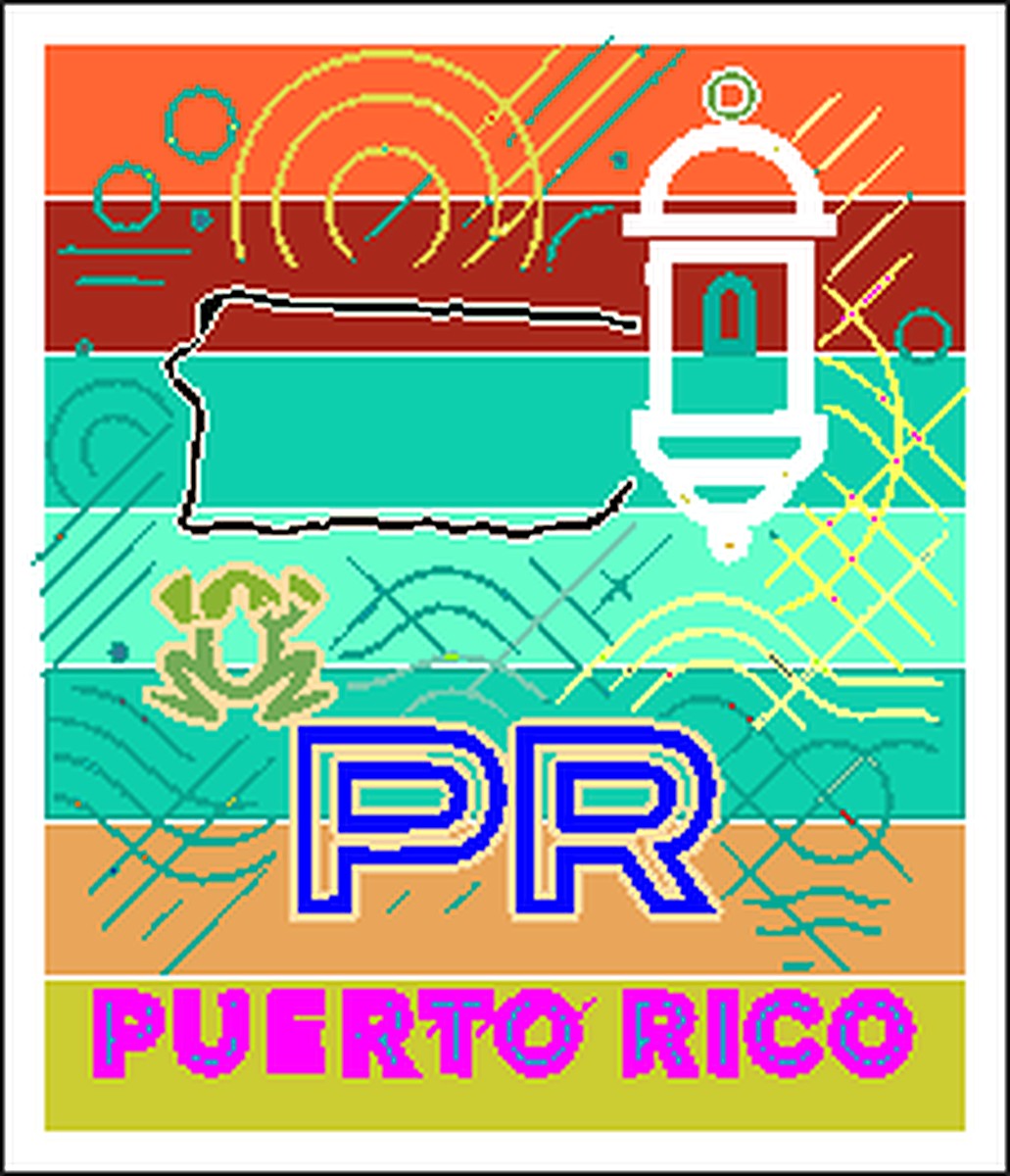 Sticker PR Puerto Rico Moderno