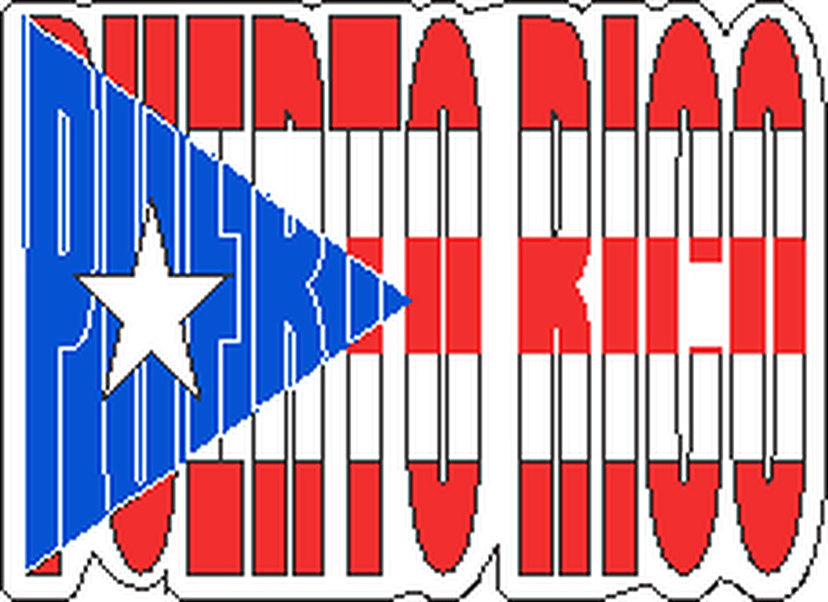 Sticker Puerto Rico Bandera Rota