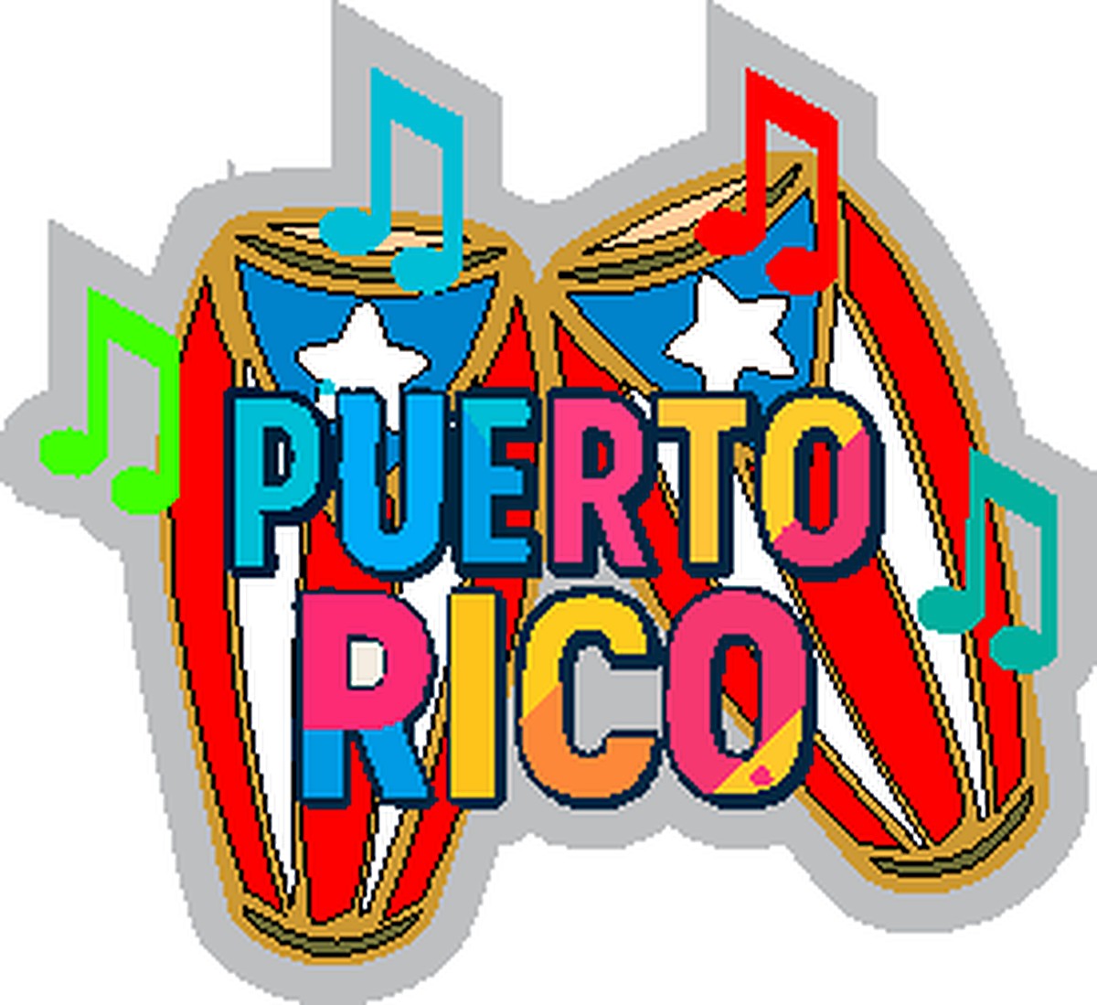 Sticker Puerto Rico Tambores