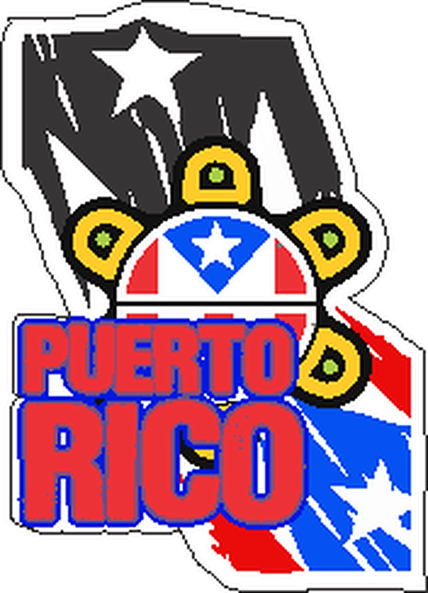 Sticker Símbolos Taínos sobre Bandera
