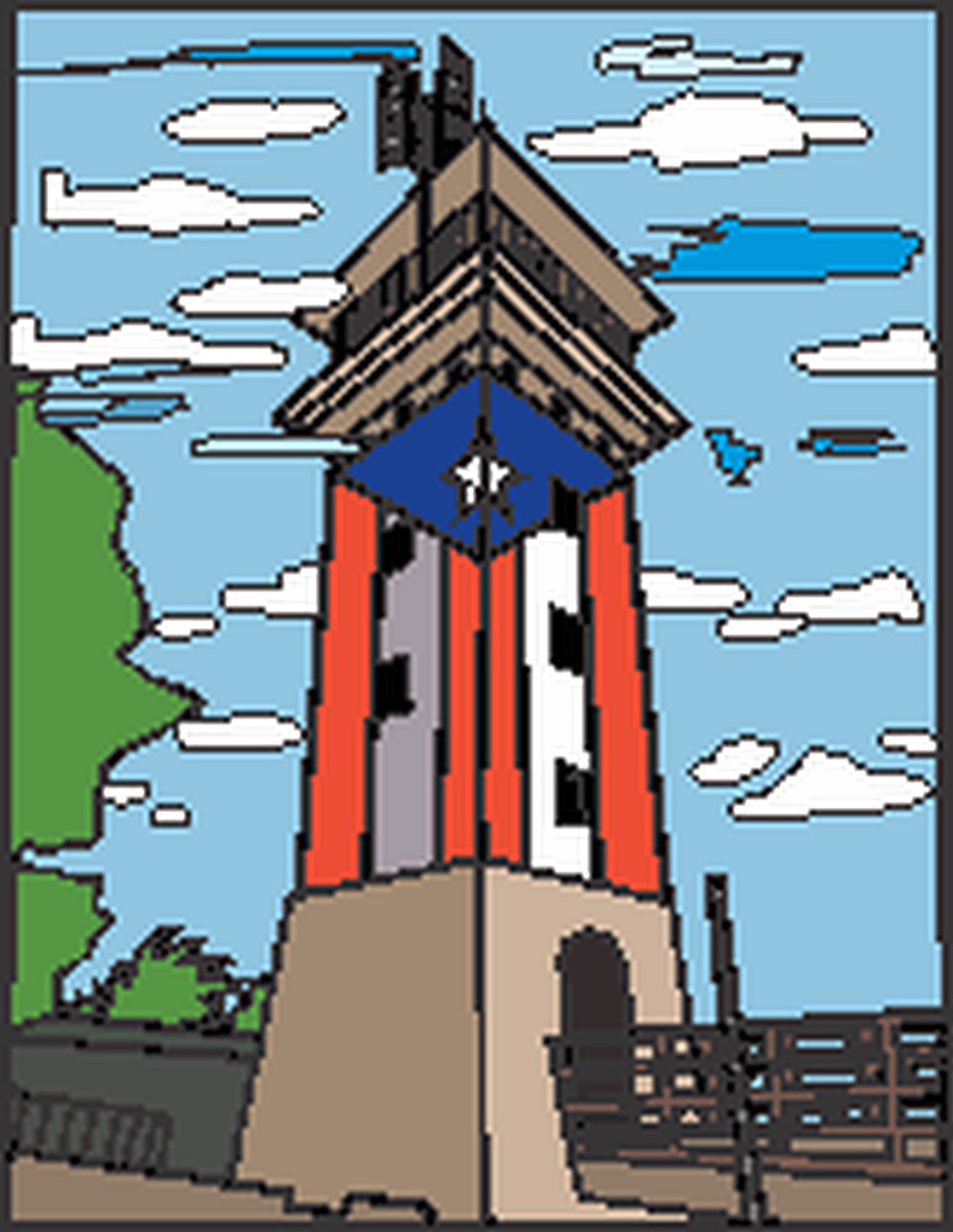 Sticker Torre del Reloj con Bandera