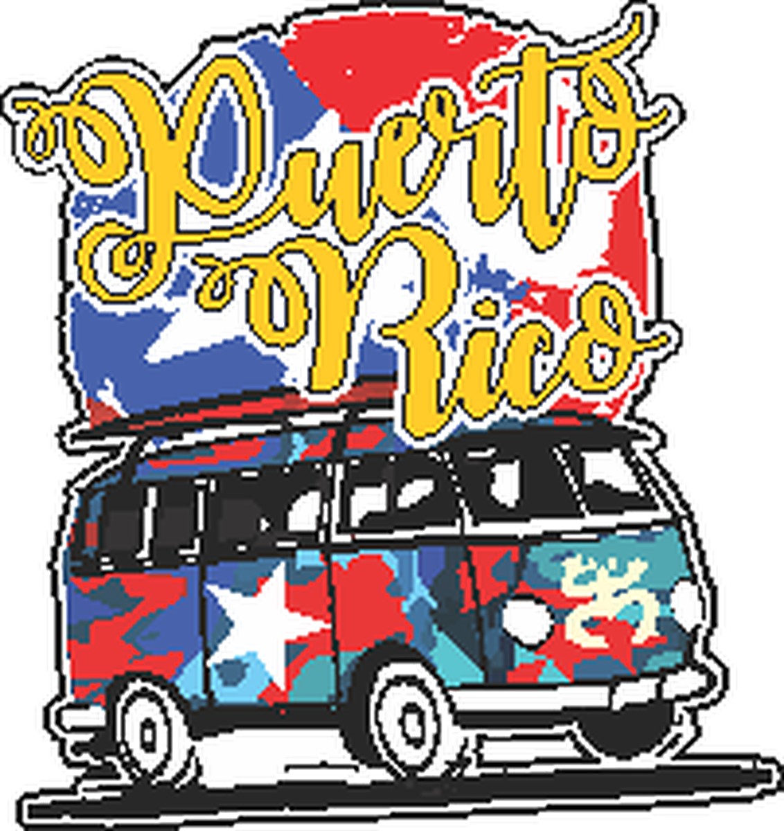 Sticker Van Combi Roja Bandera