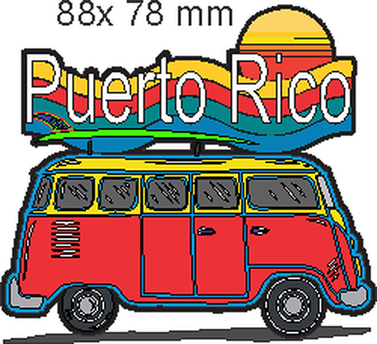 Sticker Van Roja Puerto Rico