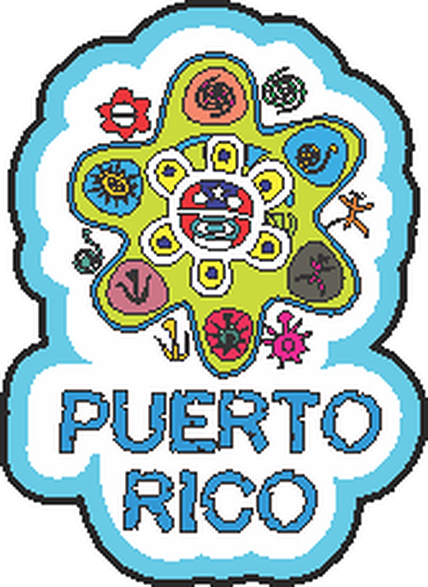 Sticker Vejigante Flor Taíno