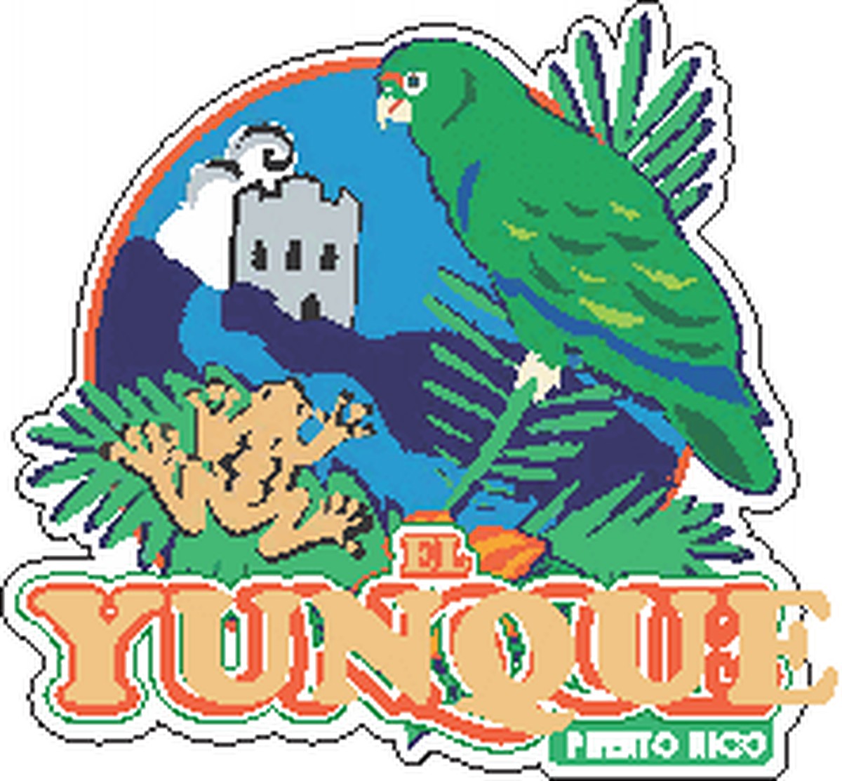 Sticker El Yunque con Cotorra